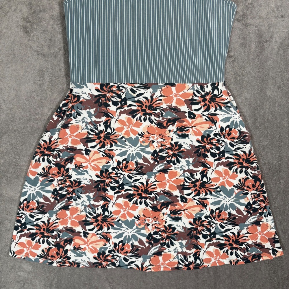 Pact Striped Bodice Floral Midi Dress in Teal, Coral, White, Black - Picture 8 of 14